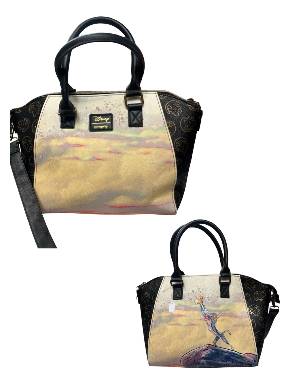 Collectables Disney Themed Black & Cream Satchel Handbag
